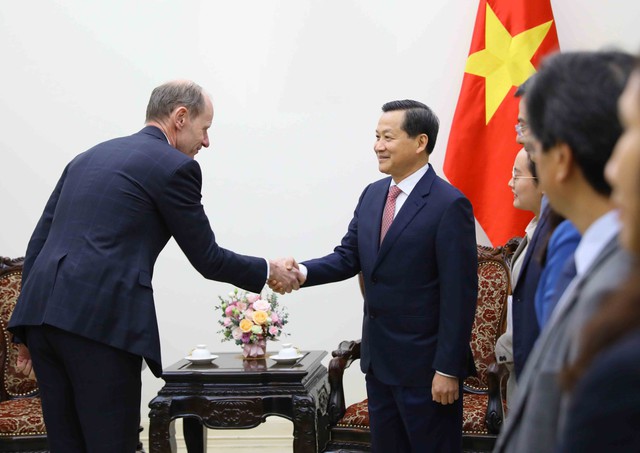 Phó Thủ tướng Lê Minh Khái đã tiếp ông Shayne Elliott, Tổng Giám đốc Tập đoàn ANZ. Ảnh VGP