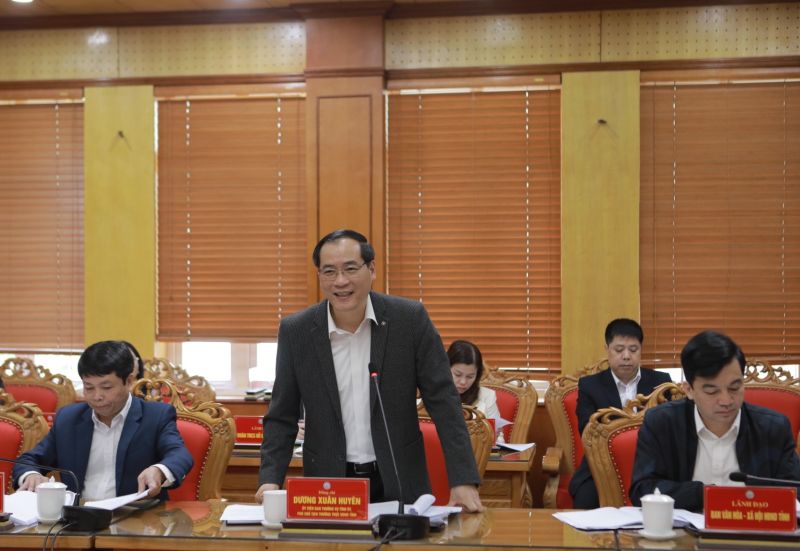 Phó Chủ tịch Thường trực UBND tỉnh Lạng Sơn Dương Xuân Huyên phát biểu tại buổi kiểm tra