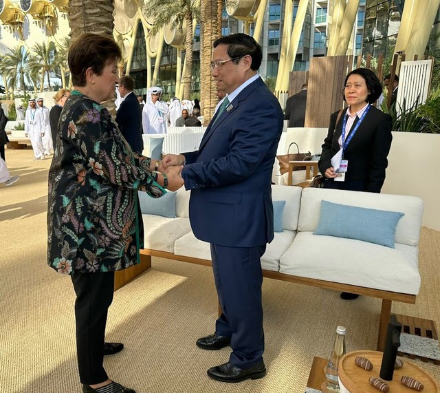 Thủ tướng Chính phủ Phạm Minh Chính gặp Tổng Giám đốc IMF - Ảnh: VGP/Nhật Bắc