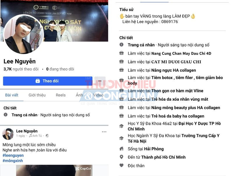 Facebook cá nhân mang tên Lee Nguyễn