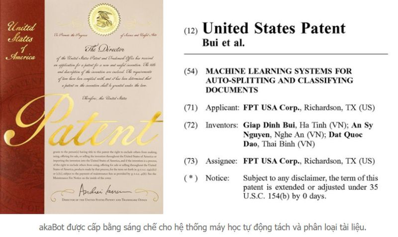 FPT IS sở hữu bằng sáng chế đầu tiên tại Mỹ