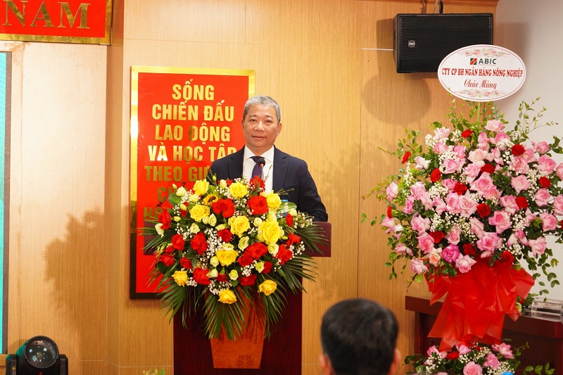 Ông Nguyễn Tiến Hải, Chủ tịch Hội đồng quản trị Công ty Bảo hiểm Agribank phát biểu tại buổi lễ