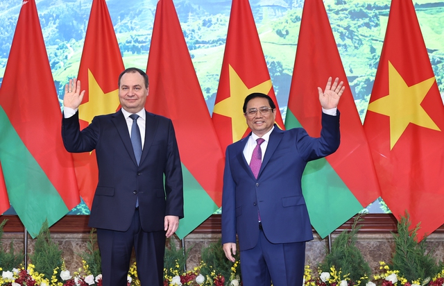 Chuyến thăm của Thủ tướng Belarus Roman Golovchenko sẽ tạo ra xung lực mới cho việc củng cố và tăng cường quan hệ giữa hai nước Việt Nam, Belarus - Ảnh: VGP/Nhật Bắc