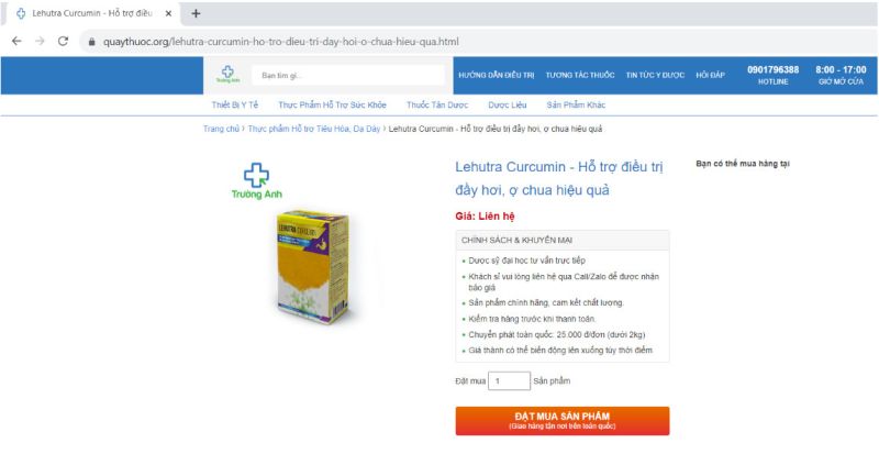 Quảng cáo Thực phẩm bảo vệ sức khỏe LEHUTRA-CURCUMIN có vi phạm quy định của pháp luật về quảng cáo thực phẩm?