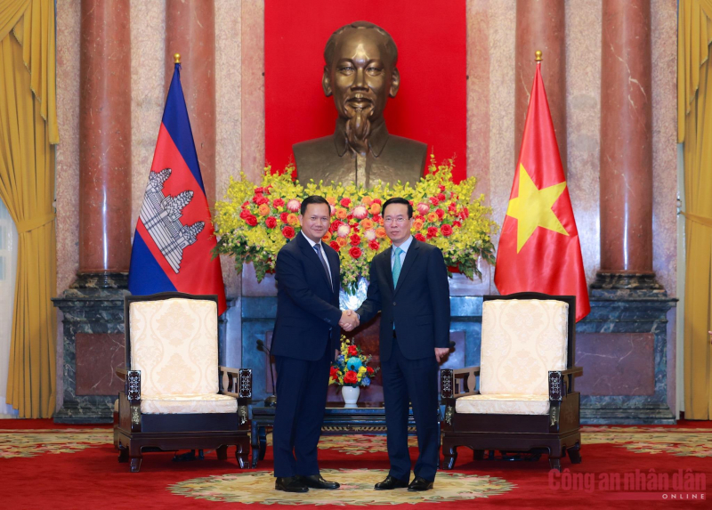 Chủ tịch nước Võ Văn Thưởng và Thủ tướng Hun Manet.