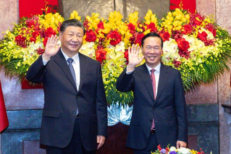Chủ tịch nước Võ Văn Thưởng và Tổng Bí thư, Chủ tịch Trung Quốc Tập Cận Bình chụp ảnh chung. Ảnh: Thống Nhất/TTXVN