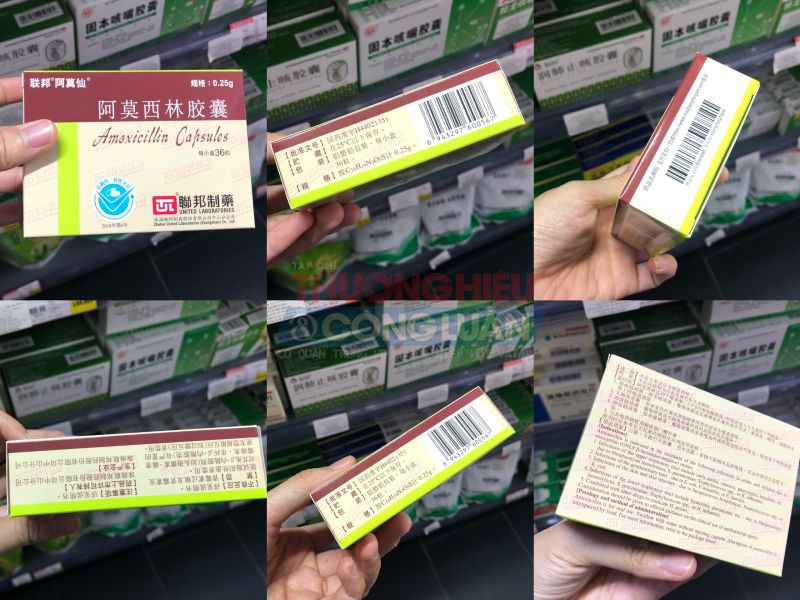 Thuốc kháng sinh Amoxcilin nhập khẩu từ Trung Quốc a=nằm chiễm chệ trên kệ siêu thị
