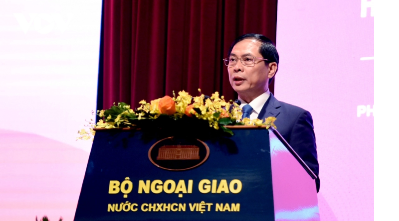 Bộ trưởng Bộ Ngoại giao Bùi Thanh Sơn phát biểu khai mạc Hội nghị Ngoại vụ toàn quốc lần thứ 21.