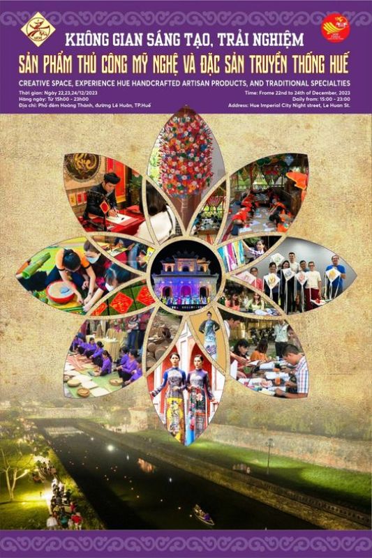 Huế- 22/12, khai mạc “Không gian sáng tạo, trải nghiệm sản phẩm thủ công mỹ nghệ và đặc sản truyền thống”