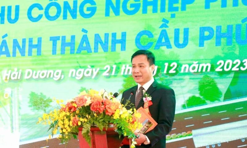 Chủ tịch tỉnh Hải Dương phát biểu tại buổi lễ khởi công