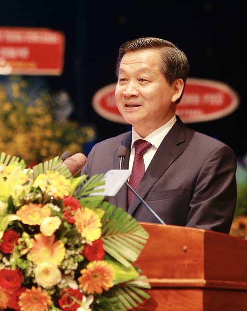 Phó thủ tướng Lê Minh Khái phát biểu y kiến chỉ đạo.