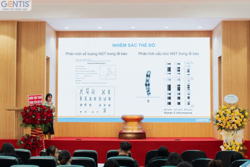 ThS.BSNT Nguyễn Thị Huyền (Chuyên viên R&D GENTIS) trình bày bài báo cáo về chủ đề 