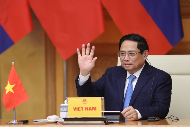 Thủ tướng khẳng định Chính phủ Việt Nam luôn coi trọng và sẽ tiếp tục cùng Trung Quốc và các nước Mekong thúc đẩy hợp tác Mekong-Lan Thương ngày càng phát triển mạnh mẽ, hiệu quả và bền vững - Ảnh: VGP/Nhật Bắc