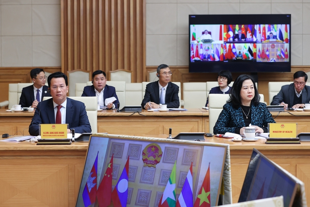 Hội nghị MLC lần thứ tư với chủ đề "Chung tay xây dựng Cộng đồng chia sẻ tương lai và hiện đại hoá giữa các nước Mekong-Lan Thương" được tổ chức theo hình thức trực tuyến - Ảnh: VGP/Nhật Bắc