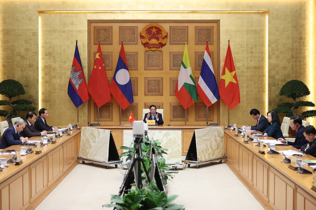 Thủ tướng Phạm Minh Chính nhấn mạnh hợp tác Mekong-Lan Thương đã trở thành cơ chế quan trọng gắn kết các nước Mekong và Trung Quốc, là hình mẫu hợp tác cùng phát triển và cùng thắng - Ảnh: VGP/Nhật Bắc
