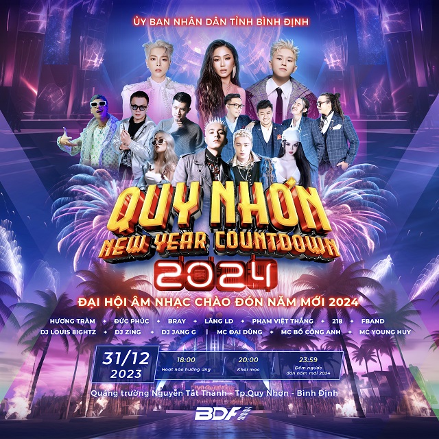 Quy Nhon New Year Countdown 2024 sẽ là “món quà xuân đặc sắc” đầu năm mới 2024. Trong ảnh: Pa no giới thiệu về chương trình Đêm nhạc hội chào đón năm mới 2024.