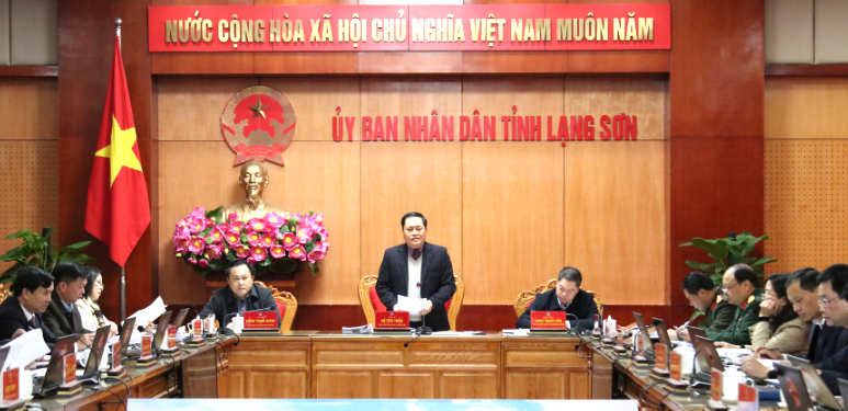 Phó Bí thư Tỉnh ủy Lạng Sơn Hồ Tiến Thiệu, Chủ tịch UBND tỉnh Lạng Sơn chủ trì cuộc họp