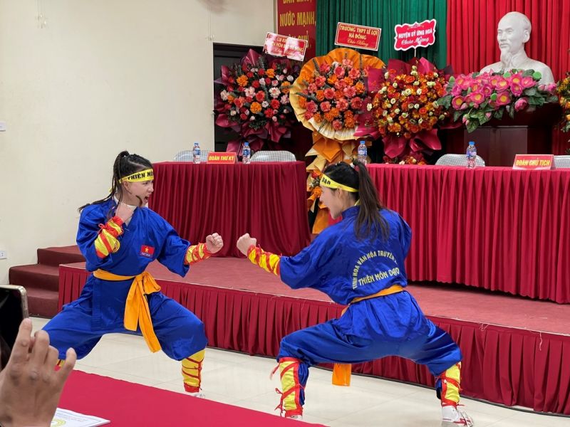 Tiết mục võ thuật cổ truyền Thiên Môn Đạo được biểu diễn tại Đại hội