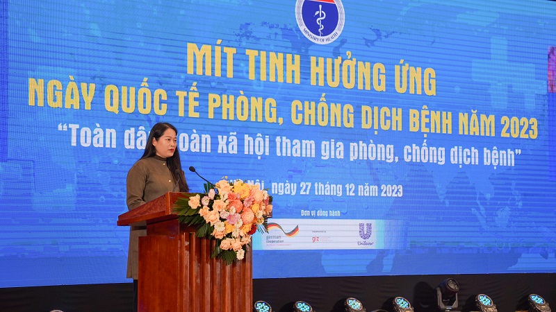 Lễ mít-tinh được phối hợp bởi Bộ Y tế và Quỹ Unilever Việt Nam nhằm tăng cường ý thức và tham gia của toàn xã hội trong việc phòng chống dịch bệnh