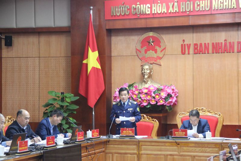 Cục trưởng Cục Quản lý thị trường tỉnh Lạng Sơn Đặng Văn Ngọc phát biểu tại hội nghị