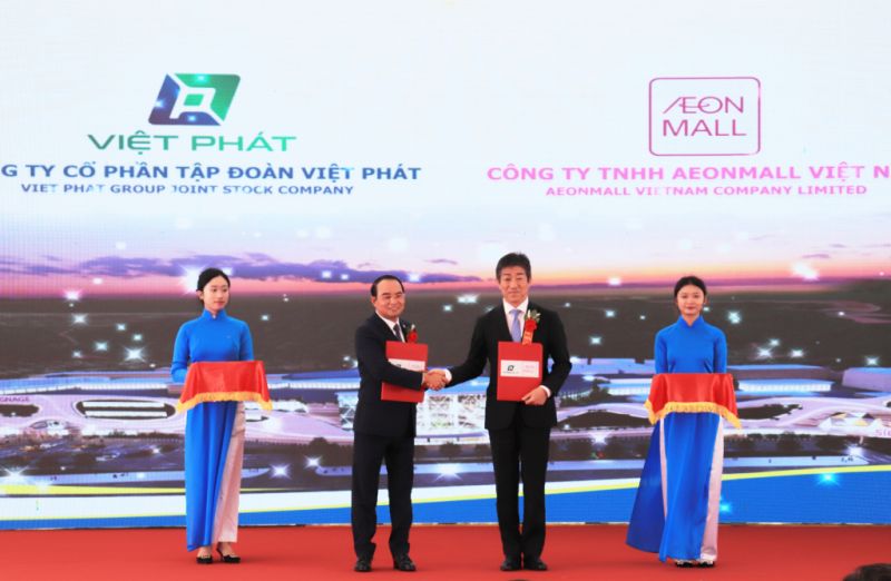 Chủ đầu tư dự án là Công ty CP Tập đoàn Việt Phát và Công ty TNHH AEON Việt Nam ký kết biên bản ghi nhớ hợp tác phát triển dự án.