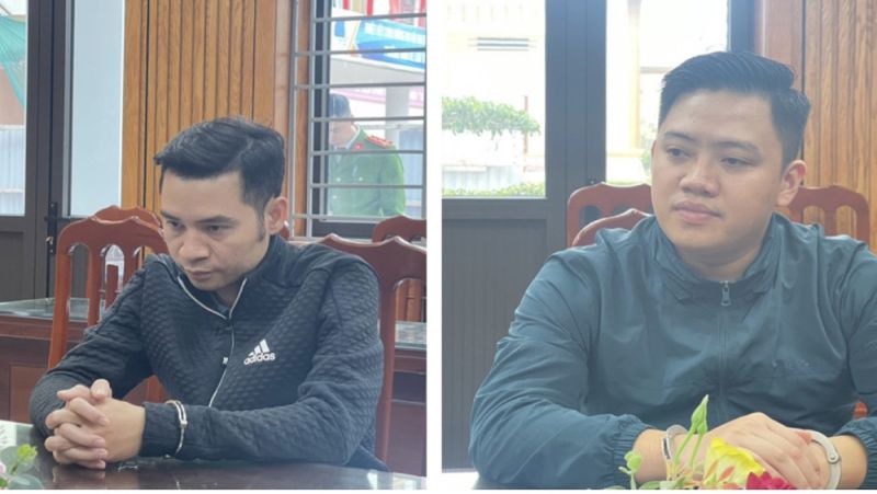 Đối tượng Phạm Quang Thi&ecirc;m (b&ecirc;n tr&aacute;i) v&agrave; Đặng Xu&acirc;n Ki&ecirc;n