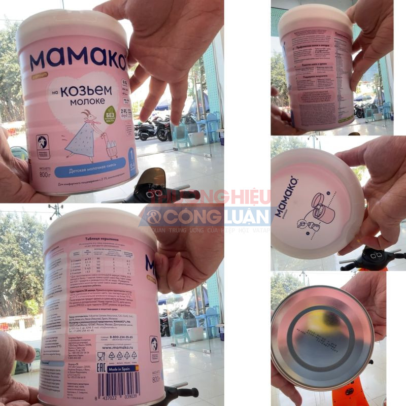 Sữa Mamako có xuất xứ từ Nga nhưng cũng không hề có tem phụ tiếng Việt