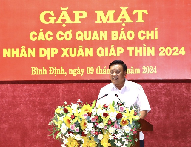 Ông Lê Kim Toàn phát biểu tại buổi họp báo. Ảnh: V.H