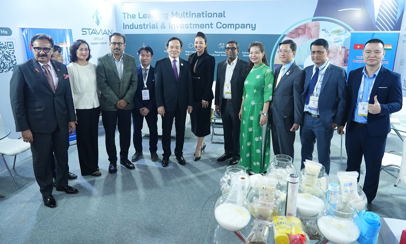 Phó Thủ tướng Chính phủ Trần Lưu Quang tham quan gian triển lãm của Tập đoàn Stavian