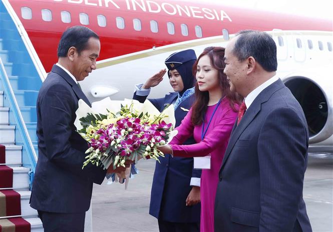 Đây là lần thứ 2 Tổng thống Indonesia Joko Widodo thăm cấp Nhà nước tới Việt Nam, sau chuyến thăm hồi tháng 9/2018 - Ảnh: TTXVN