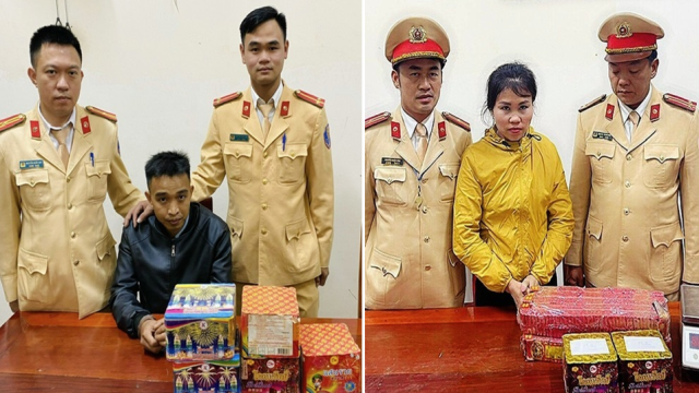 Tuần tra, phát hiện ra 02 đối tượng tàng trữ pháo trái phép