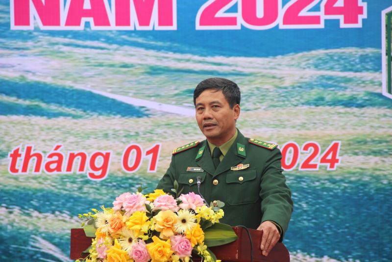 Đại tá Ninh Văn Hợp, Chỉ huy trưởng Bộ Chỉ huy Bộ đội biên phòng tỉnh Lạng Sơn phát biểu tại chương trình