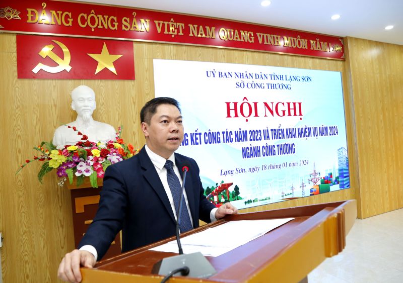 Phó Chủ tịch UBND tỉnh Lạng Sơn Đoàn Thanh Sơn phát biểu chỉ đạo tại hội nghị