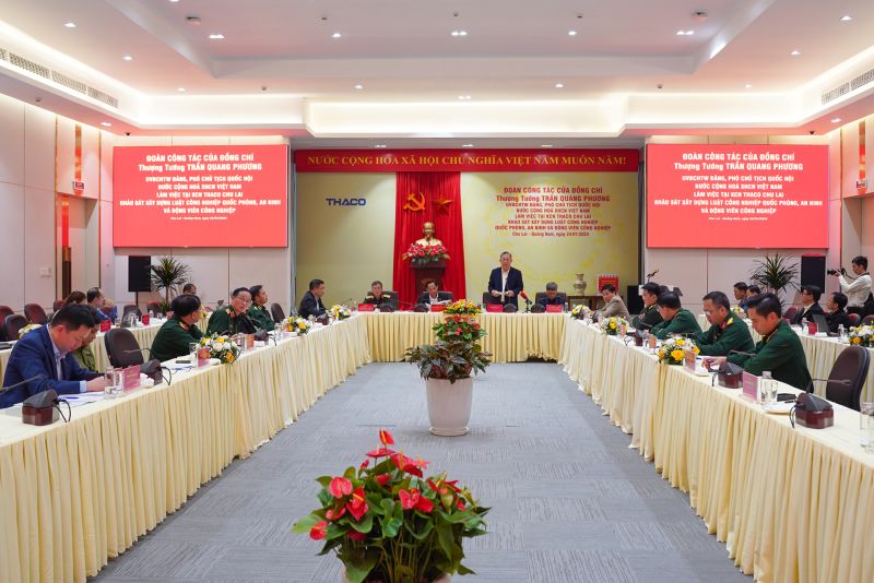 Đoàn công tác của đồng chí Thượng tướng Trần Quang Phương - UVBCHTW Đảng, Phó Chủ tịch Quốc hội đến thăm và làm việc tại KCN THACO Chu Lai