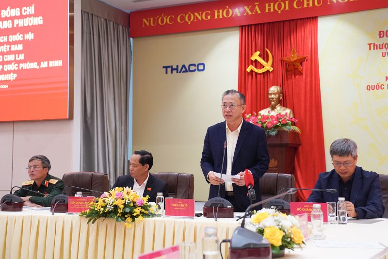 Ông Phạm Văn Tài - Tổng Giám đốc THACO phát biểu tại buổi làm việc