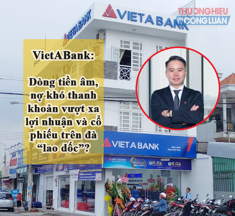 Thương hiệu Ngân hàng VietABank: Dòng tiền âm, nợ khó thanh khoản vượt xa lợi nhuận, cổ phiếu giảm