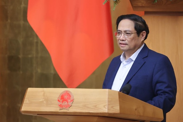 Thủ tướng Phạm Minh Chính phát biểu khai mạc phiên họp Chính phủ tháng 1/2024 - Ảnh: VGP/Nhật Bắc