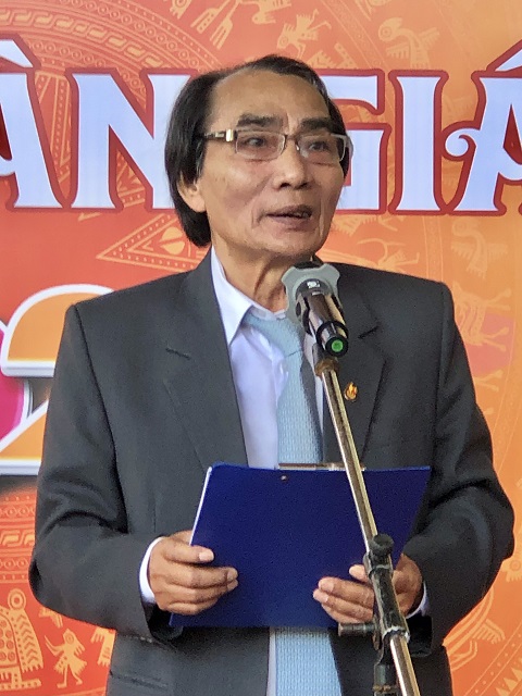 &Ocirc;ng Đỗ Nguy&ecirc;n H&ugrave;ng ph&aacute;t biểu khai mạc Hội b&aacute;o Xu&acirc;n Gi&aacute;p Th&igrave;n -2024. Ảnh: V.H