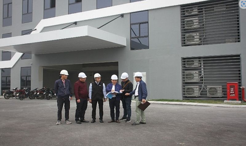 Chi cục Giám định xây dựng Vĩnh Phúc kiểm tra nghiệm thu hoàn thành công trình Shini Việt Nam tại Khu công nghiệp Thăng Long.
