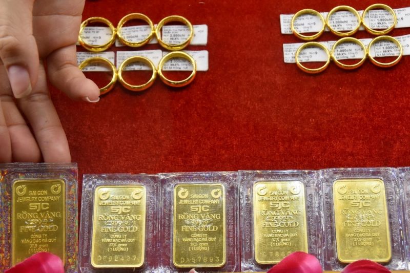 Thị trường vàng trong nước vẫn đang đứng yên trong kỳ nghỉ Tết Nguyên đán. Giá vàng các thương hiệu neo gần 79 triệu đồng/lượng. (Ảnh minh họa).