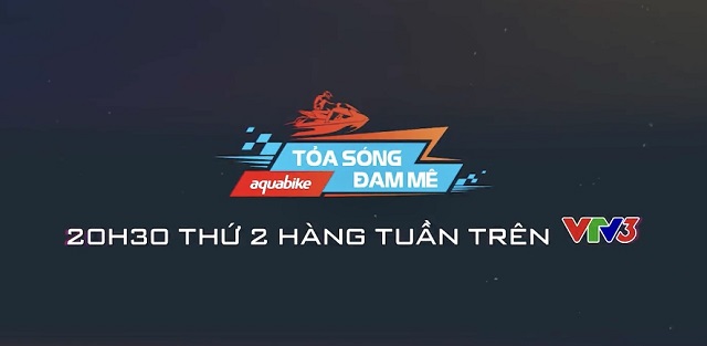 Pano giới thiệu Chương tr&igrave;nh &ldquo;Toả s&oacute;ng đam m&ecirc; Aquabike&rdquo; .