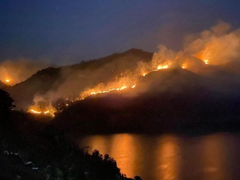 Cháy rừng tại xã Chim Vàn, huyện Bắc Yên.