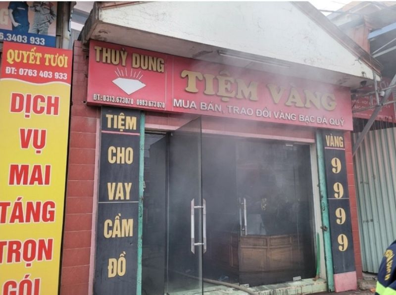Tiệm vàng Thùy Dung xẩy ra cháy ngày 17/02/2024 (Thủy Nguyên, Hp)