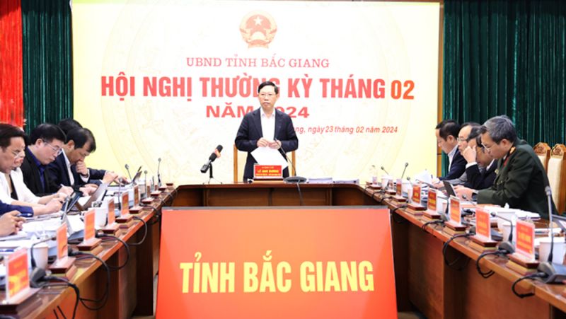 Chủ tịch UBND tỉnh Bắc Giang Lê Ánh Dương chủ trì hội nghị.