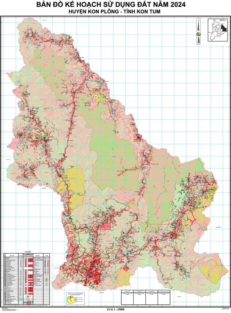 Bản đồ kế hoạch sử dụng đất năm 2024 của huyện Kon Plông