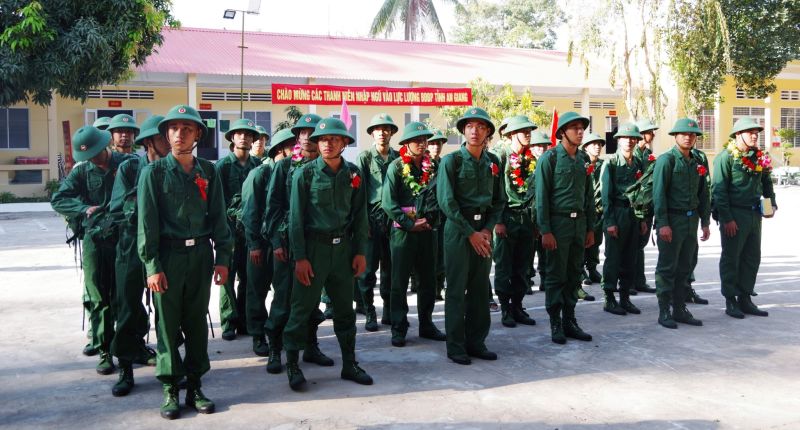 Chiến sĩ mới nhập ngũ vào BĐBP tỉnh An Giang
