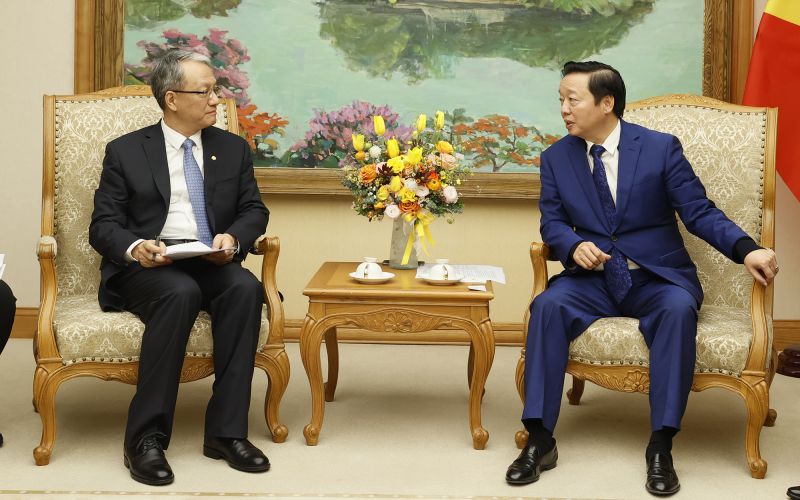 Phó Thủ tướng Trần Hồng Hà tiếp ông Vương Bân, Tổng Giám đốc Tập đoàn PowerChina (Trung Quốc) - Ảnh: VGP/Minh Khôi