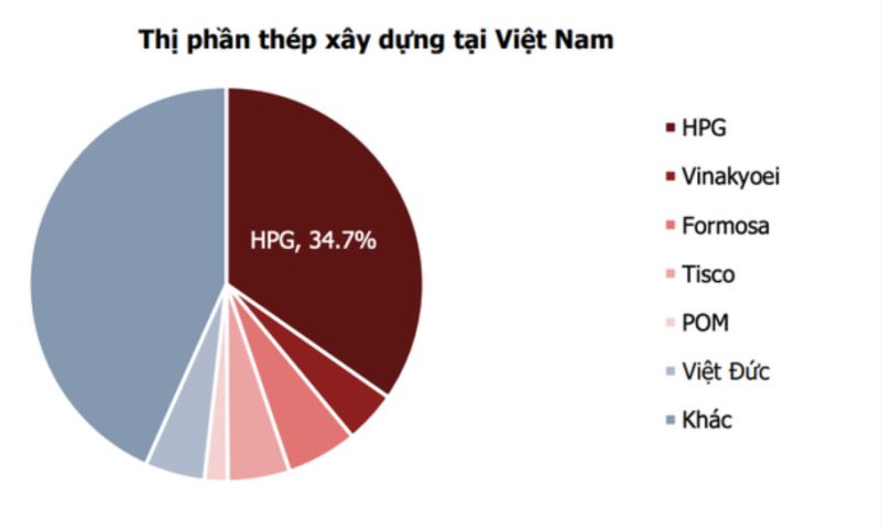 HPG vẫn đang dẫn đầu thị phần tại thị trường Việt Nam
