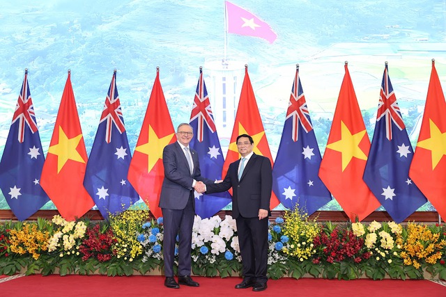 Thủ tướng Chính phủ Phạm Minh Chính chủ trì lễ đón trọng thể Thủ tướng Australia Anthony Albanese thăm chính thức Việt Nam từ ngày 3-4/6/2023
