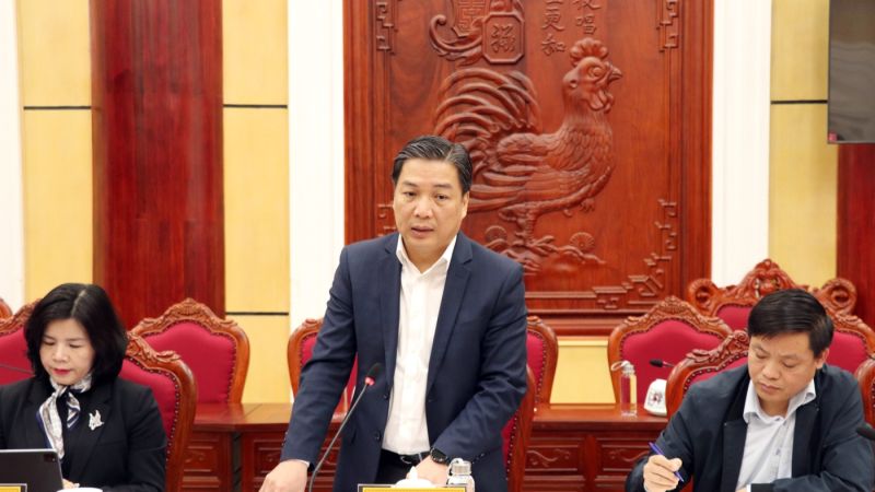Phó Vụ trưởng Vụ II, Thanh tra Chính phủ Đỗ Mạnh Hùng phát biểu tại buổi làm việc